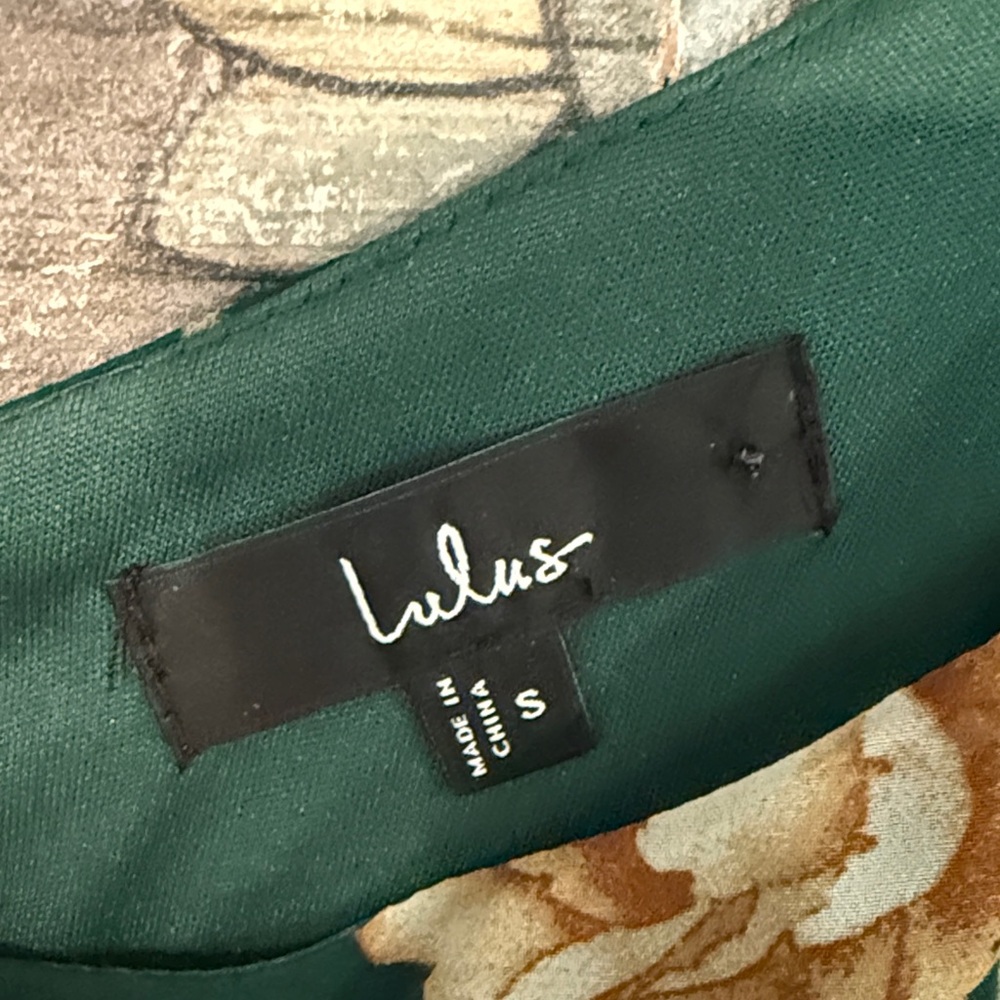 Lulu's Green Floral One-Shoulder Dress - Picture 4 of 4
